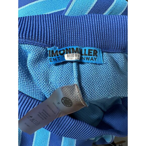 Simon Miller Jabber Pants High Rise Flat Front Wide Leg Trousers Blue Stripe M - Picture 8 of 10